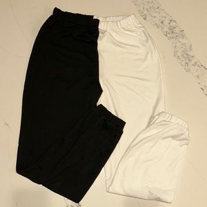 Black and white sweatpants